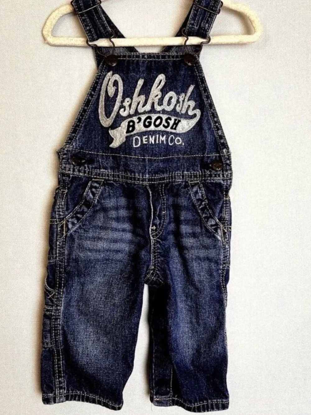 OshKosh B'gosh Vintage-Style Dark Blue Denim Overalls